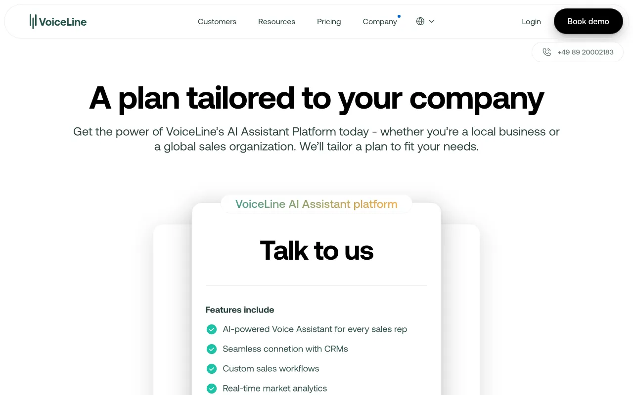 VoiceLine AI — pricing page