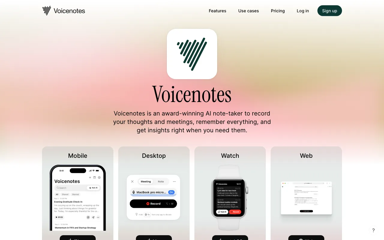 Voicenotes.com — preview screenshot