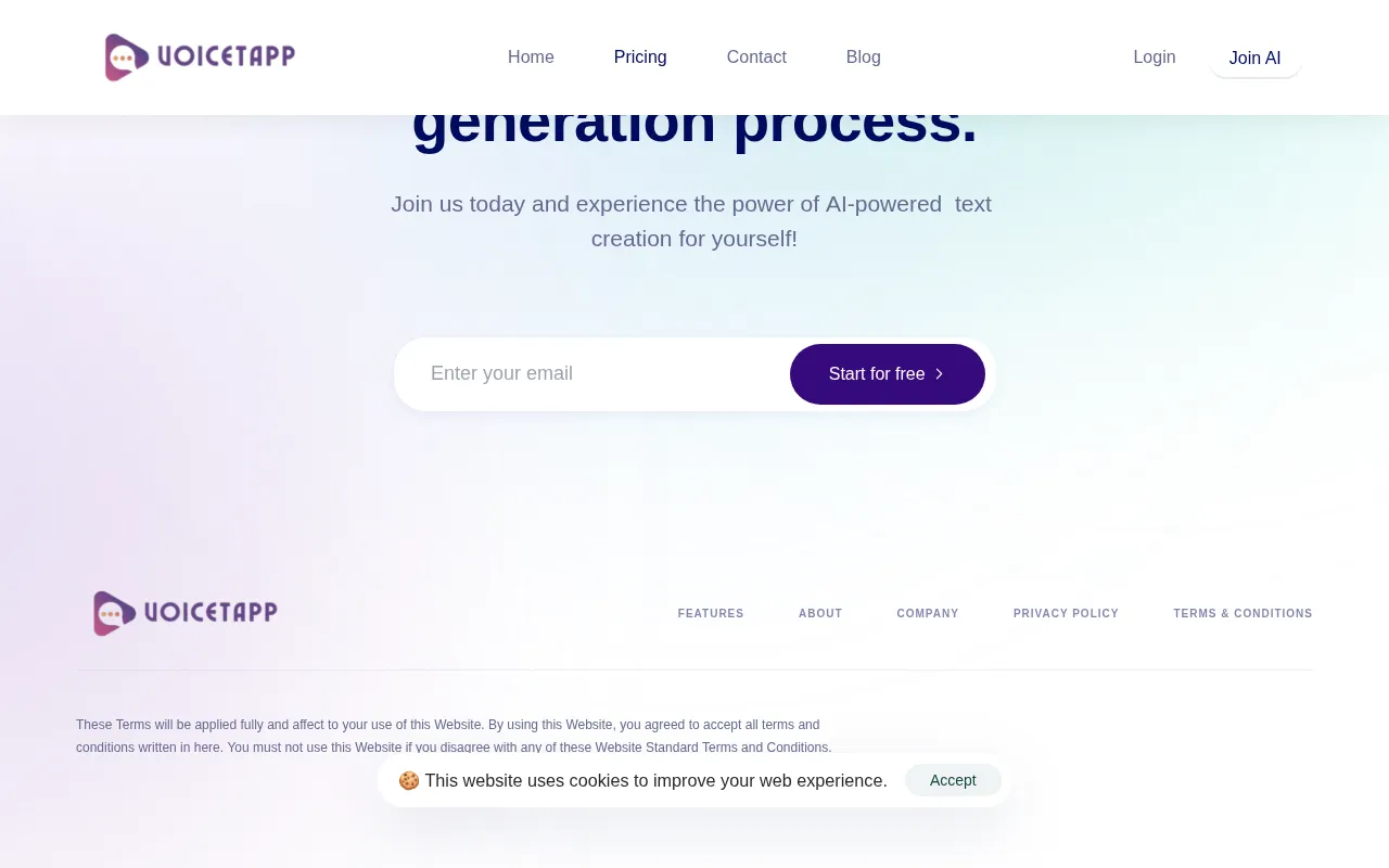 Voicetapp — pricing page