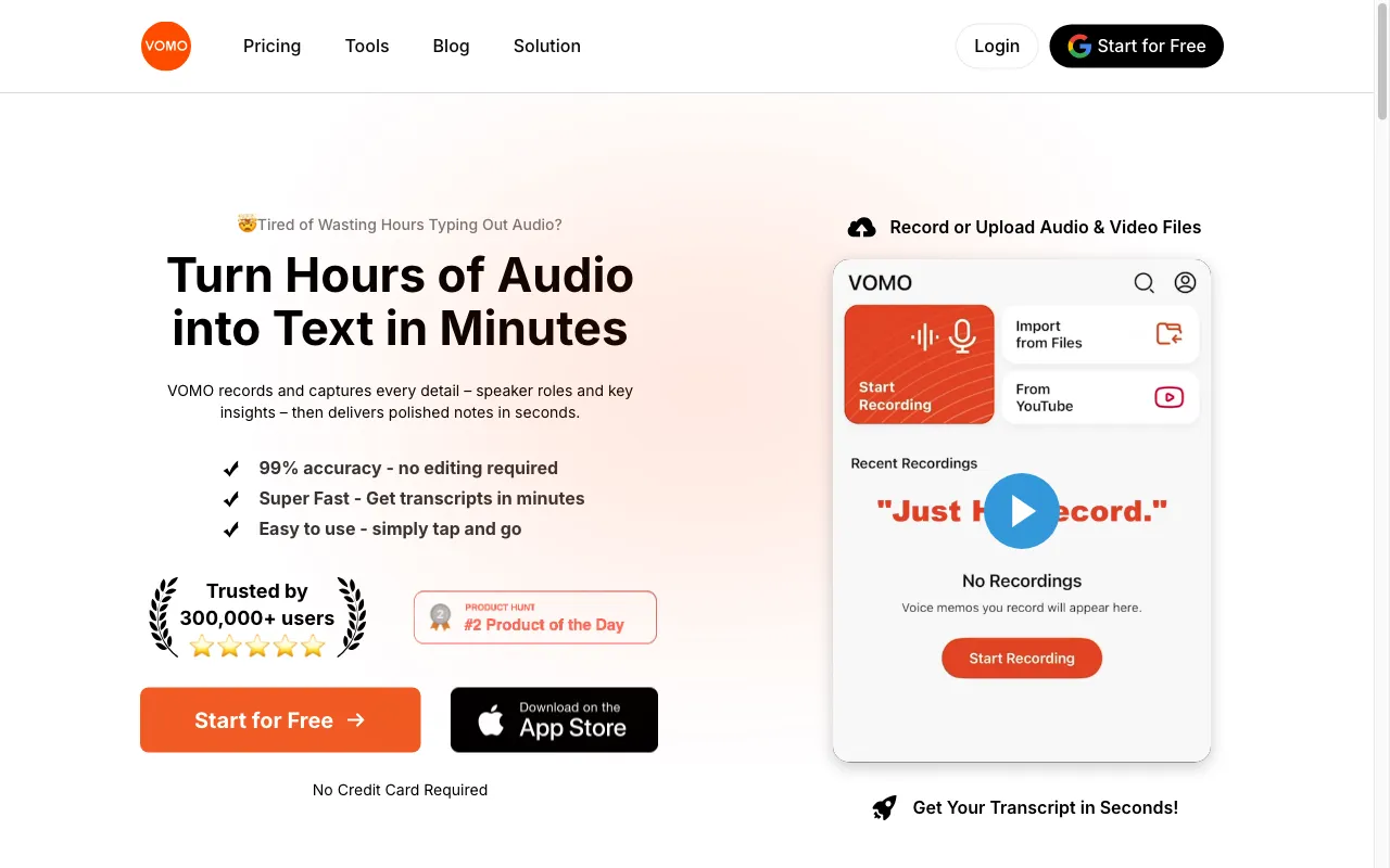 VOMO AI — preview screenshot