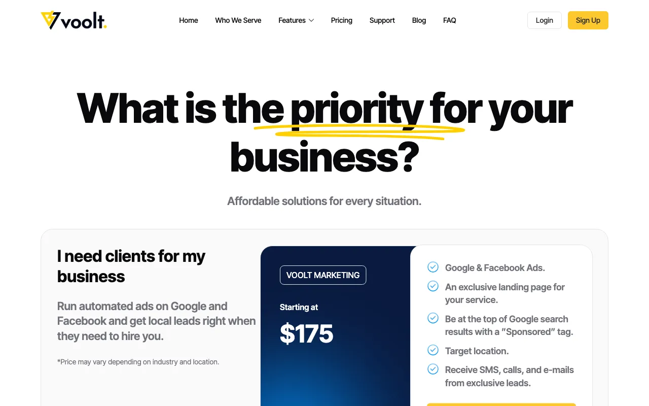 Voolt — pricing page