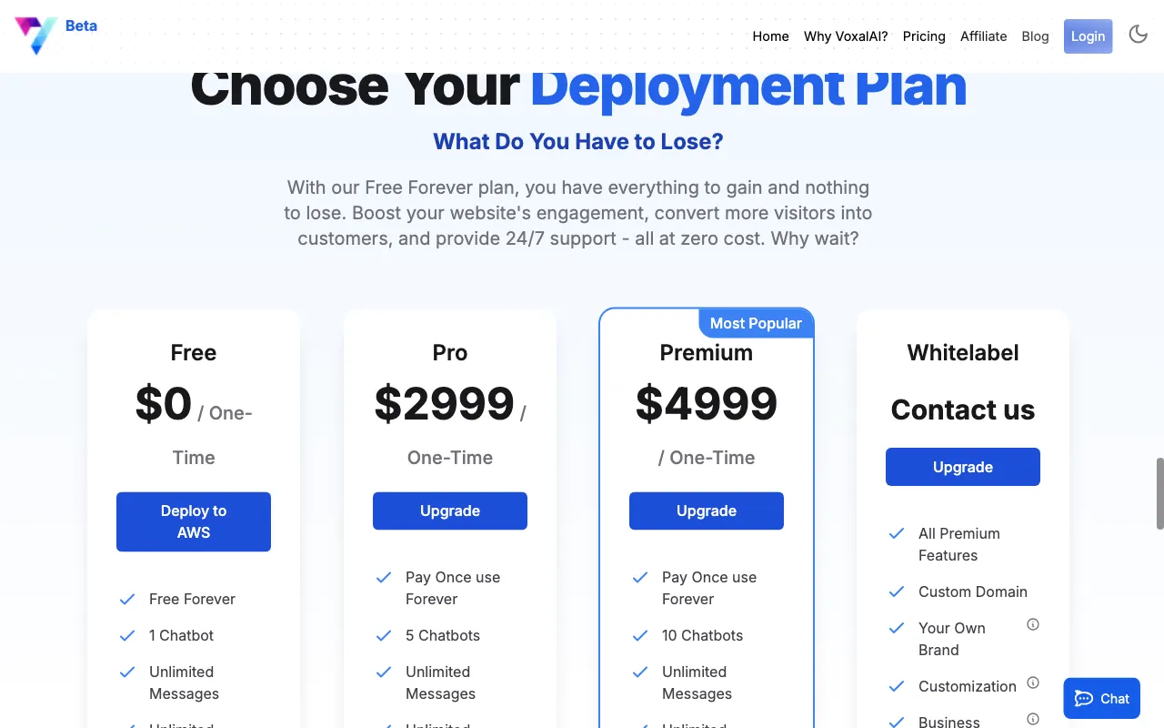 Voxal.AI — pricing page