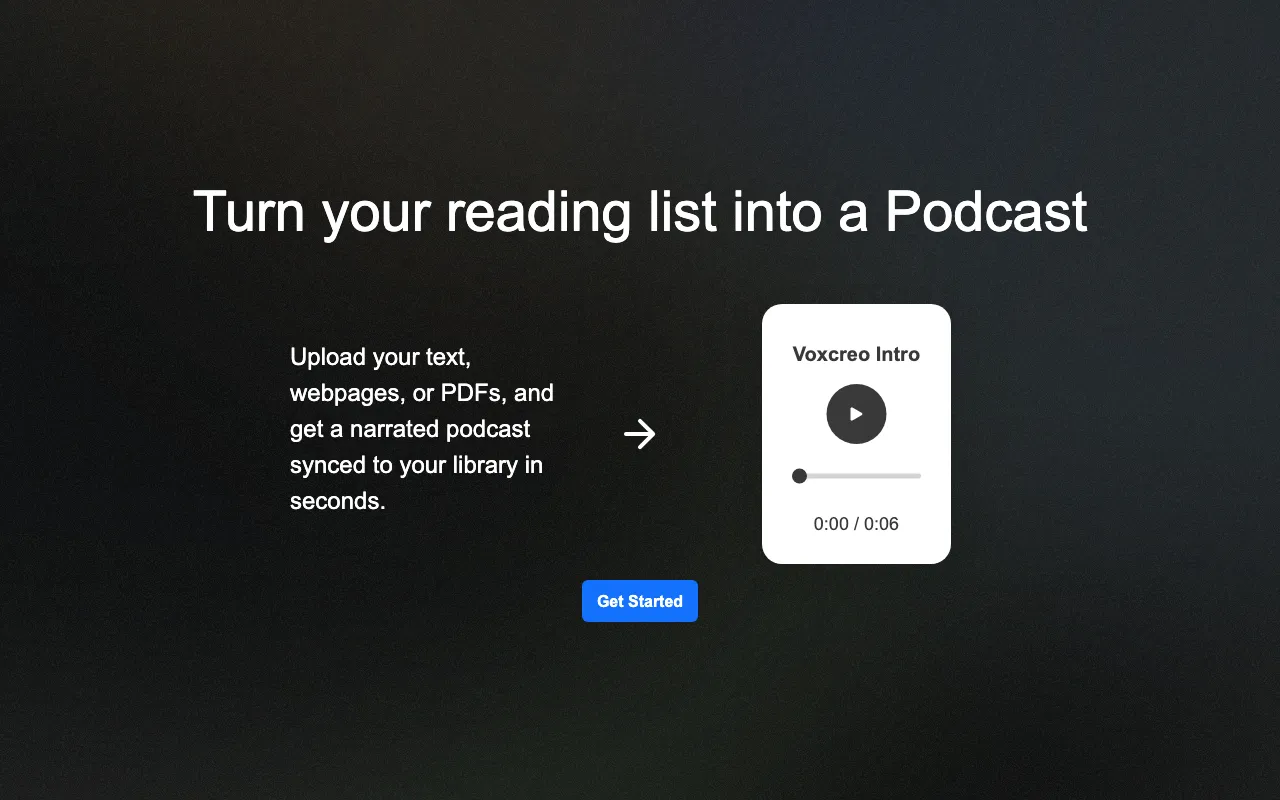 Voxcreo — preview screenshot