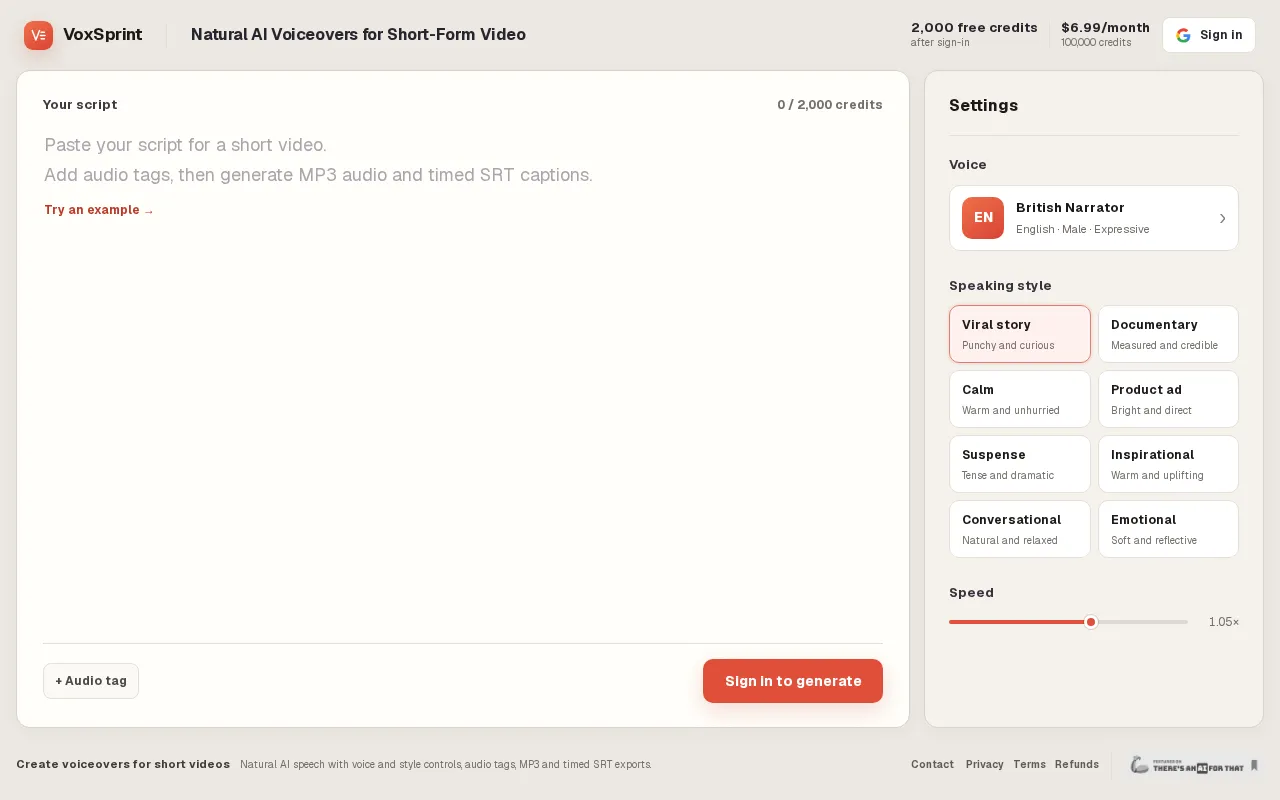 VoxSprint — preview screenshot