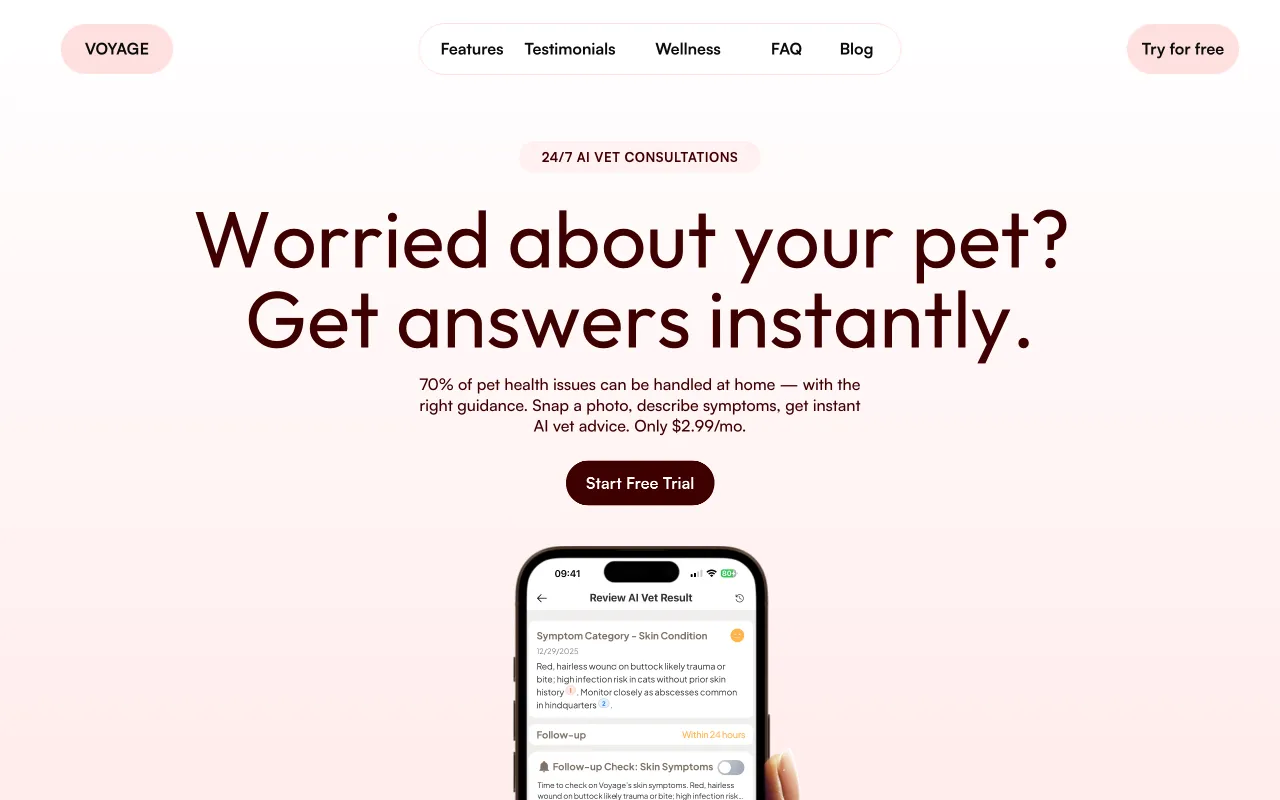 Voyage Pet AI — preview screenshot