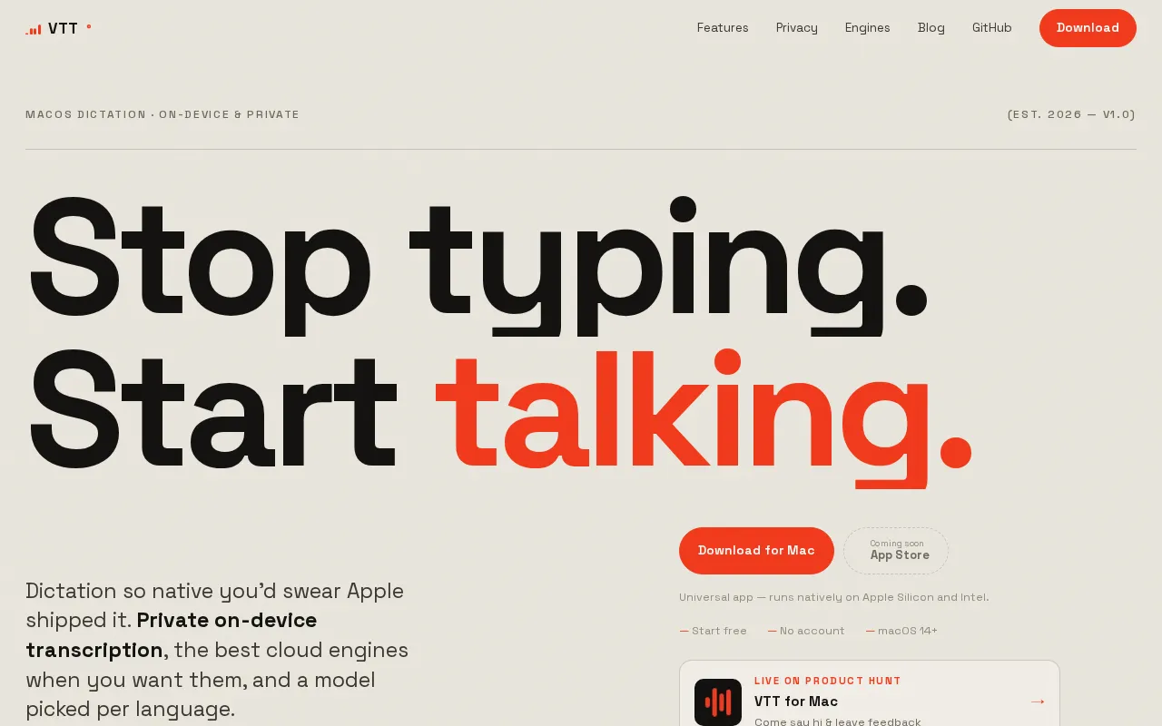 VTT for Mac — preview screenshot