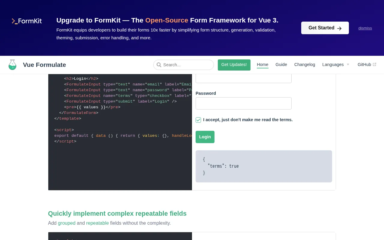 Vue Formulate — preview screenshot