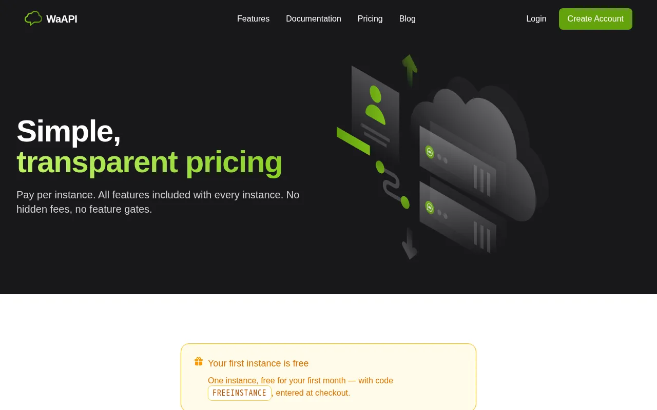 Waapi — pricing page