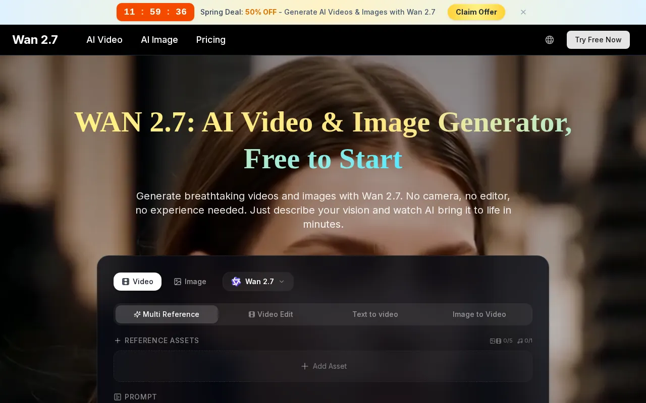 Wan 2.7 AI Video & Image — preview screenshot