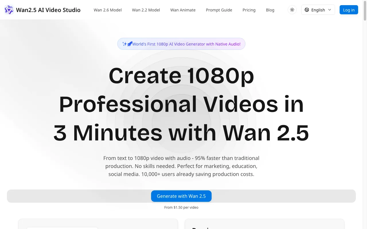 Wan2.5 AI Video Studio — preview screenshot