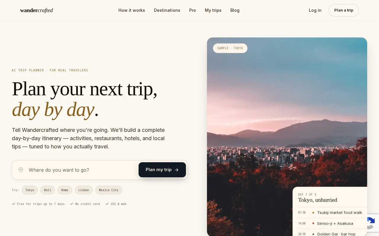 Wandercrafted — preview screenshot