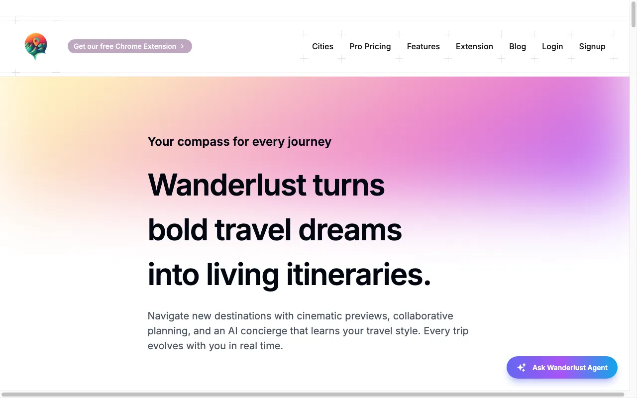 Wanderlust Browser Extension V2 — preview screenshot