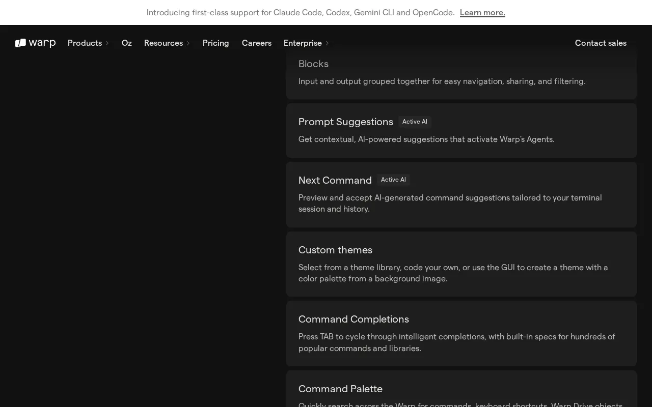 Warp AI — pricing page