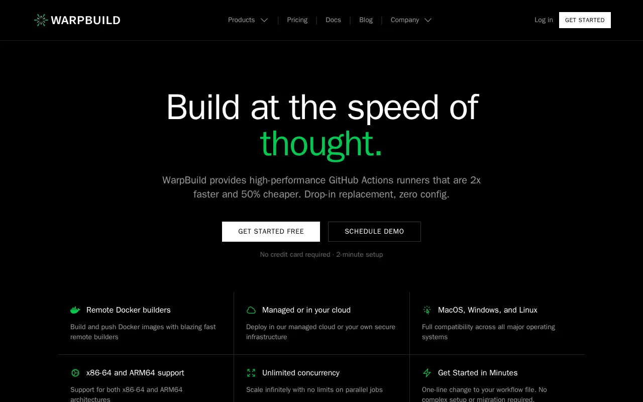 WarpBuild — preview screenshot
