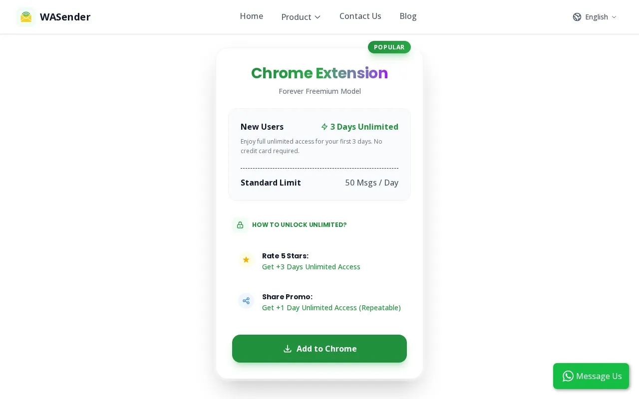 WASender — pricing page