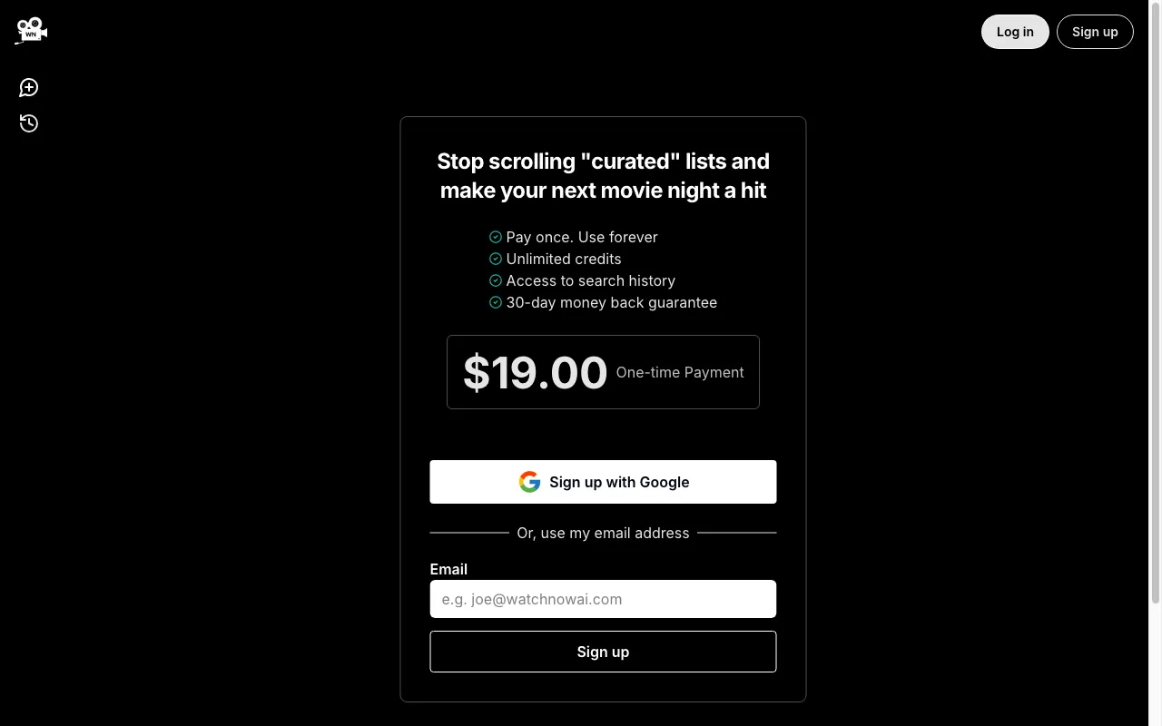WatchNow AI — pricing page
