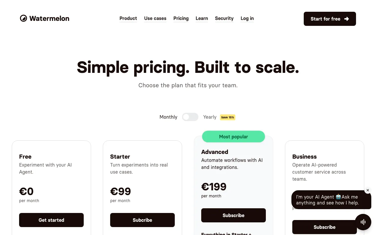 Watermelon Pulse — pricing page