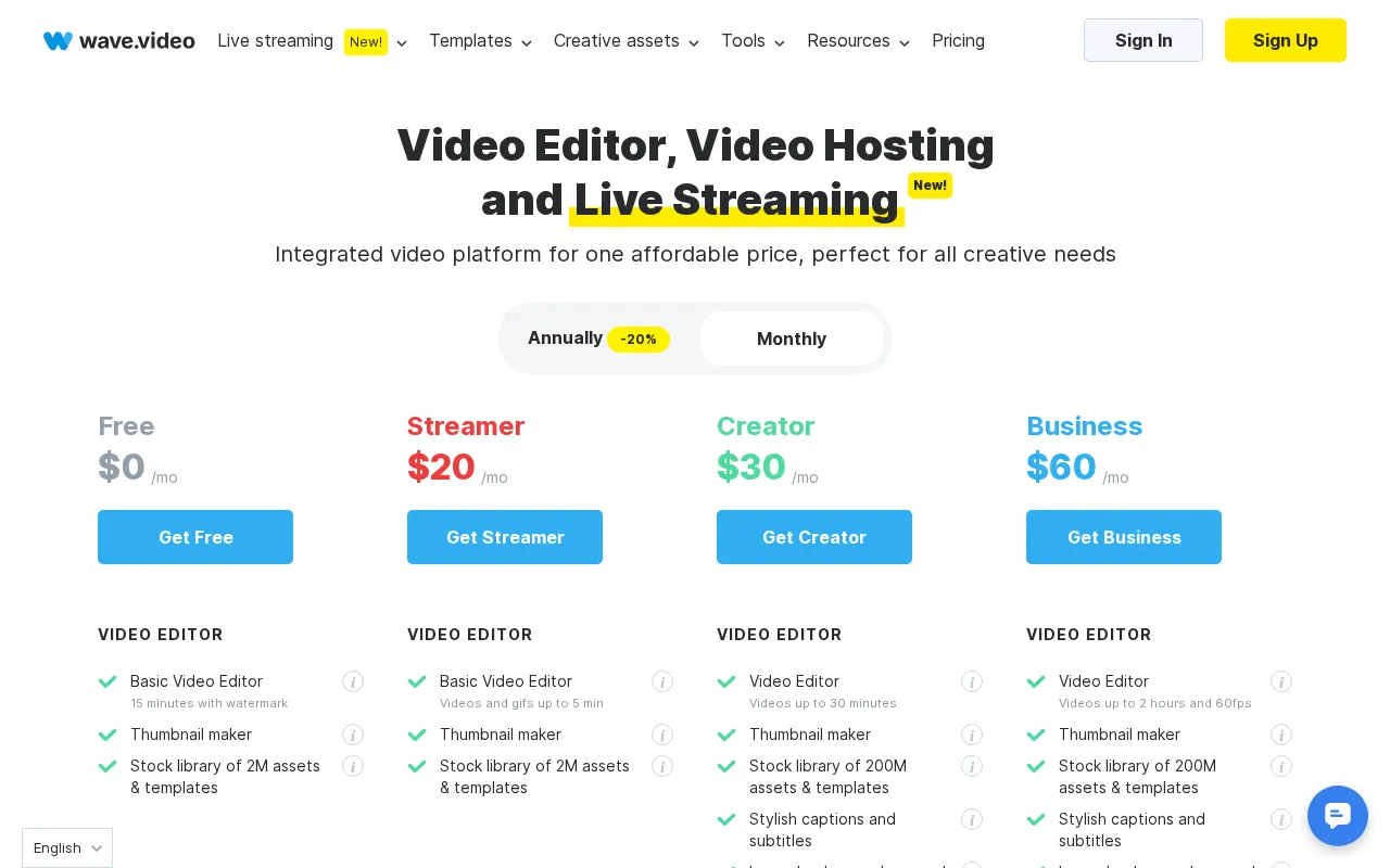 Wave.Video — pricing page