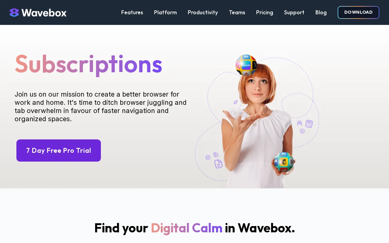 Wavebox — pricing page