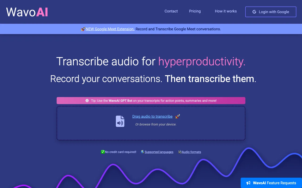 WavoAI — pricing page