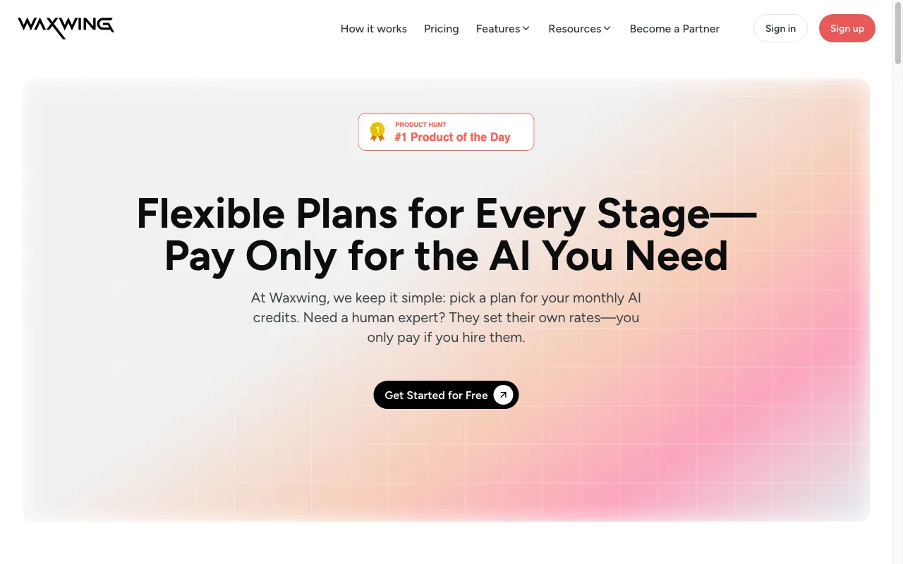 Waxwing AI — pricing page