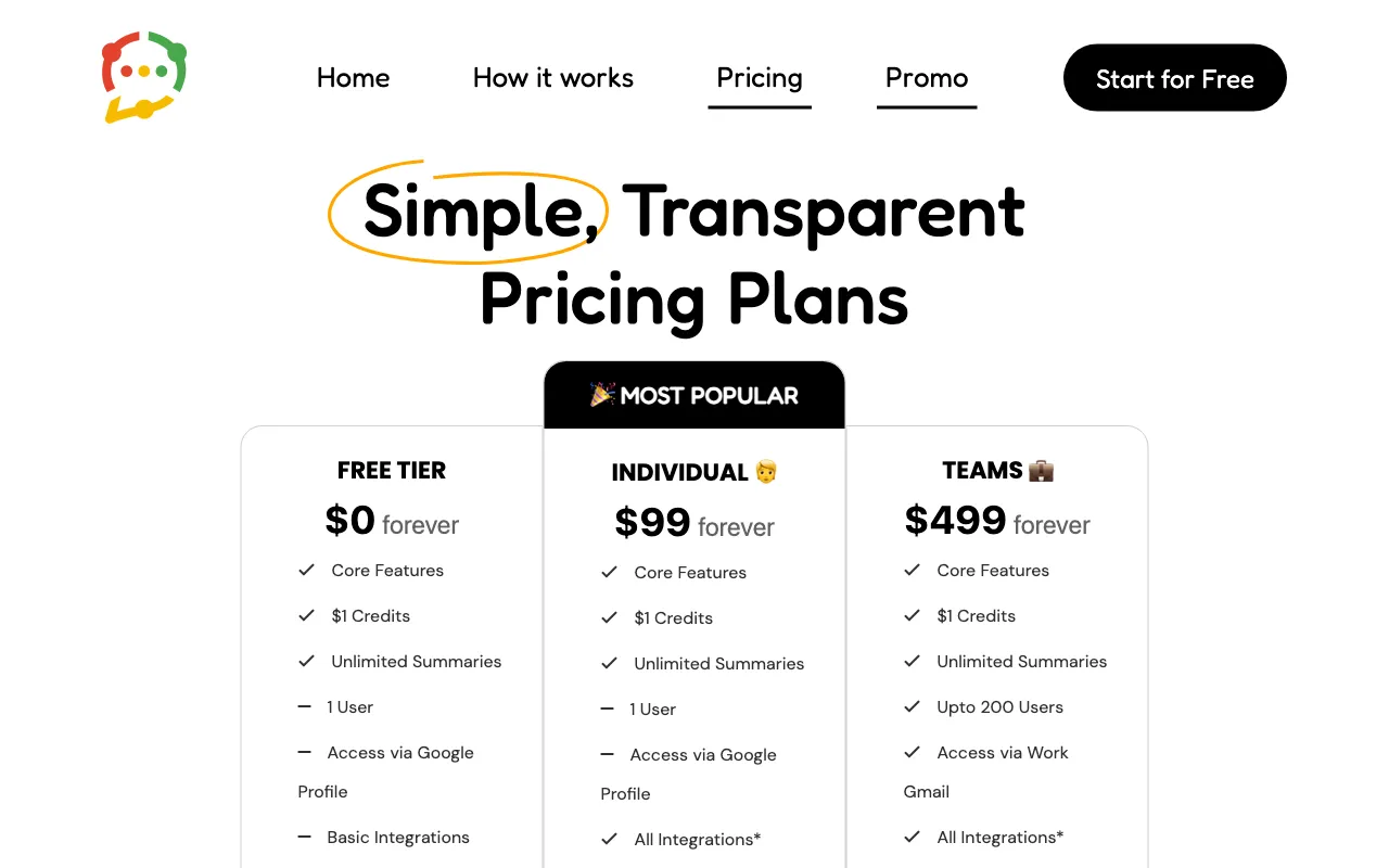 We Report Work — pricing page