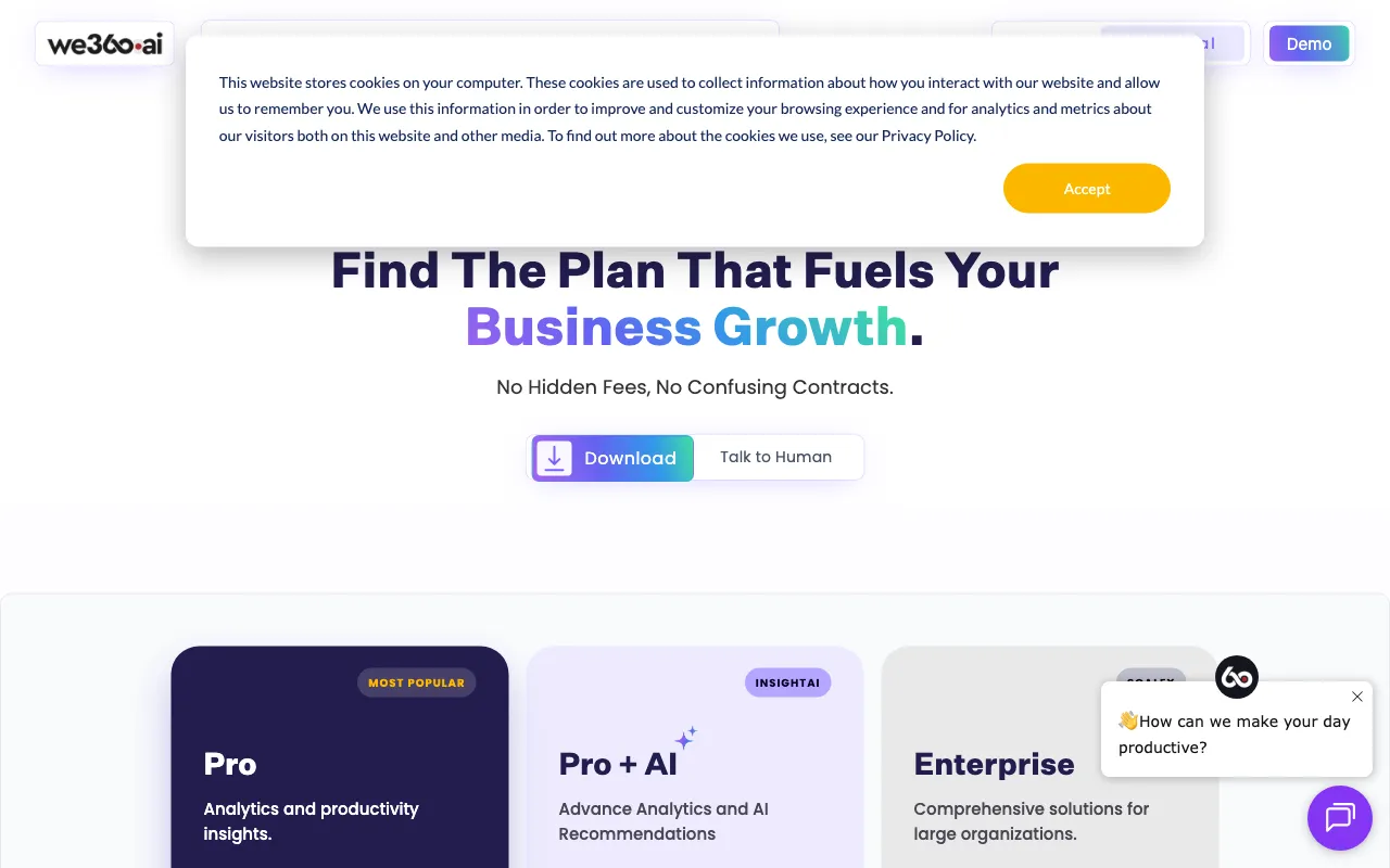 we360.ai — pricing page