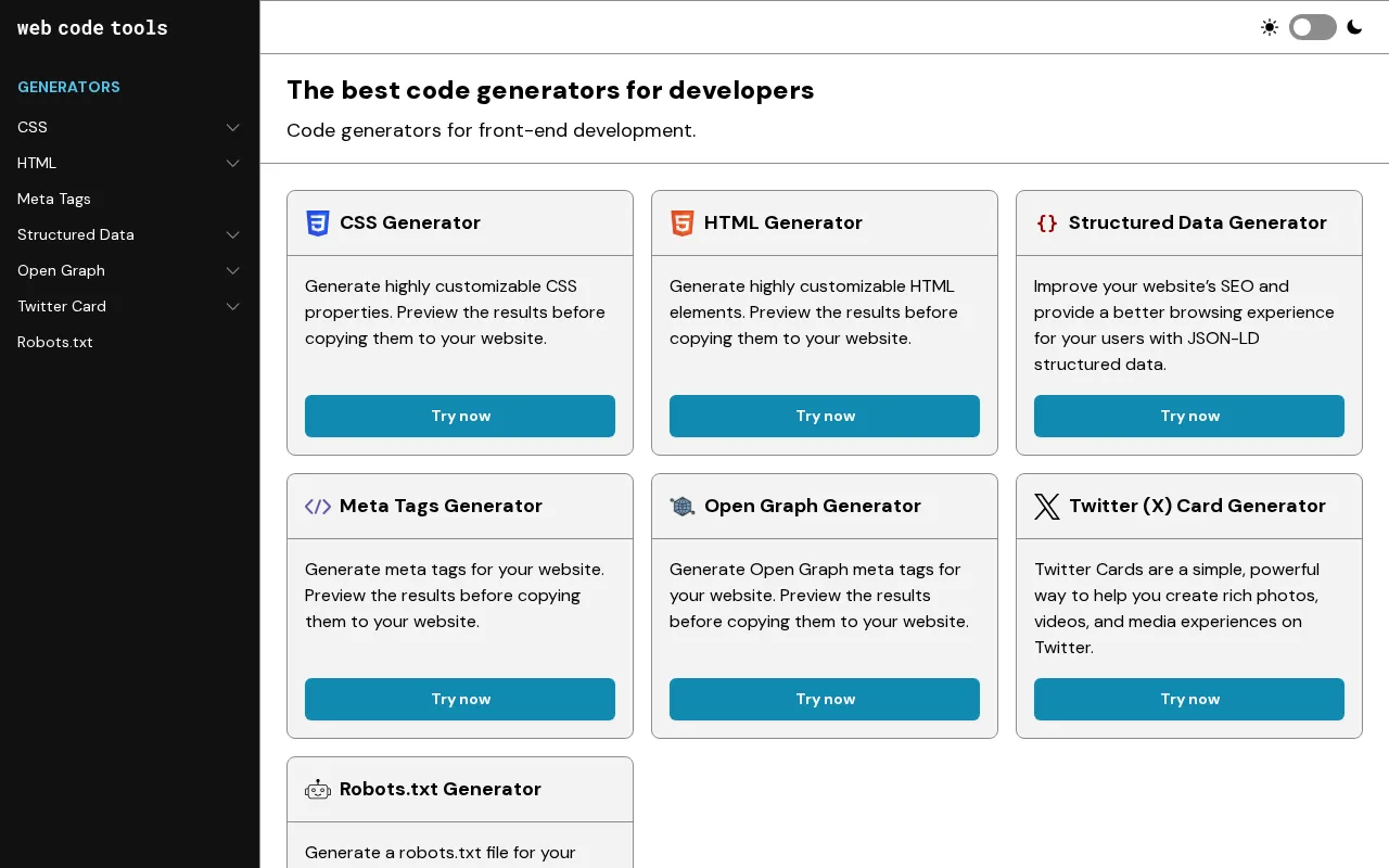 Web Code Tools — preview screenshot