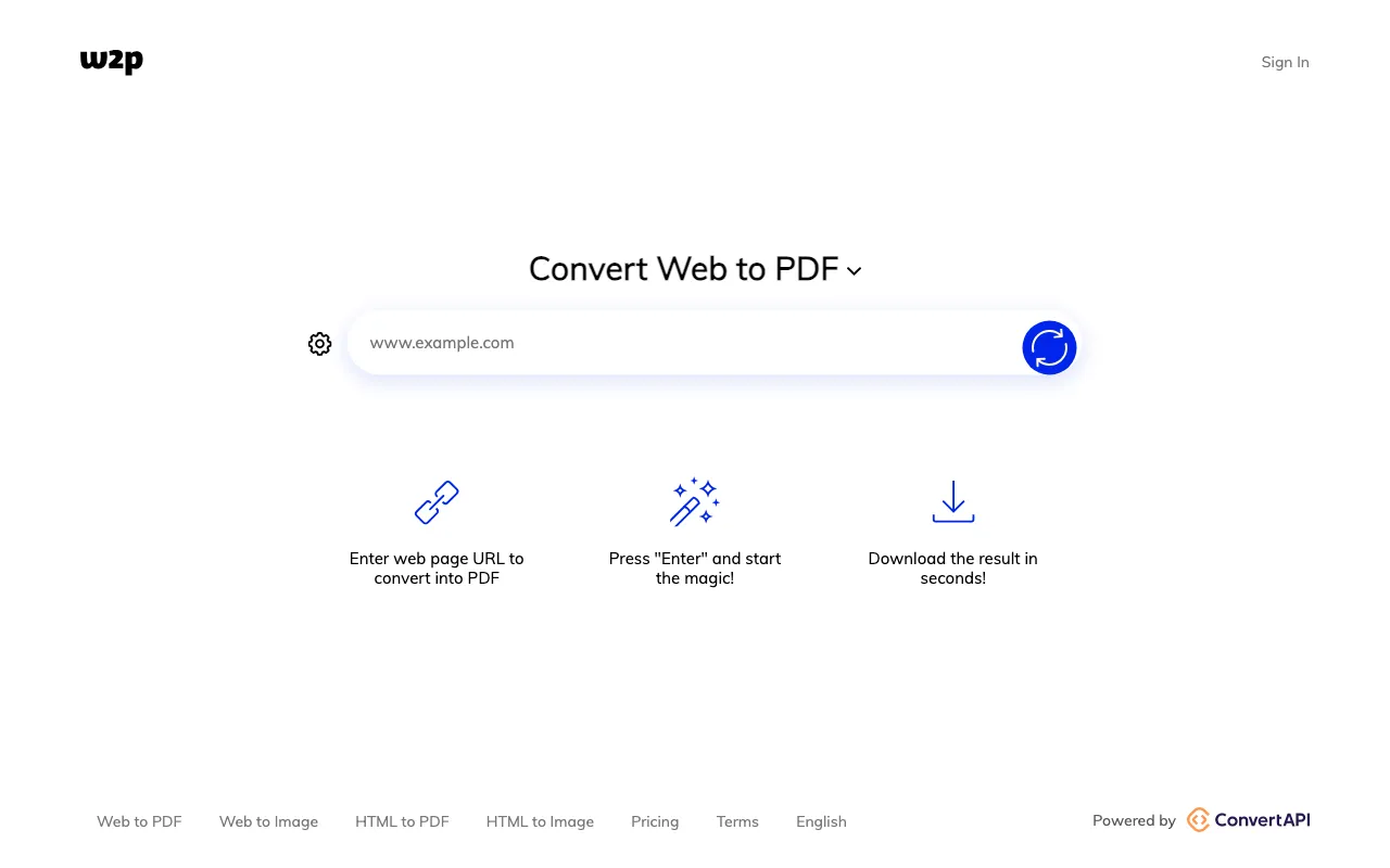 Web2PDF — preview screenshot