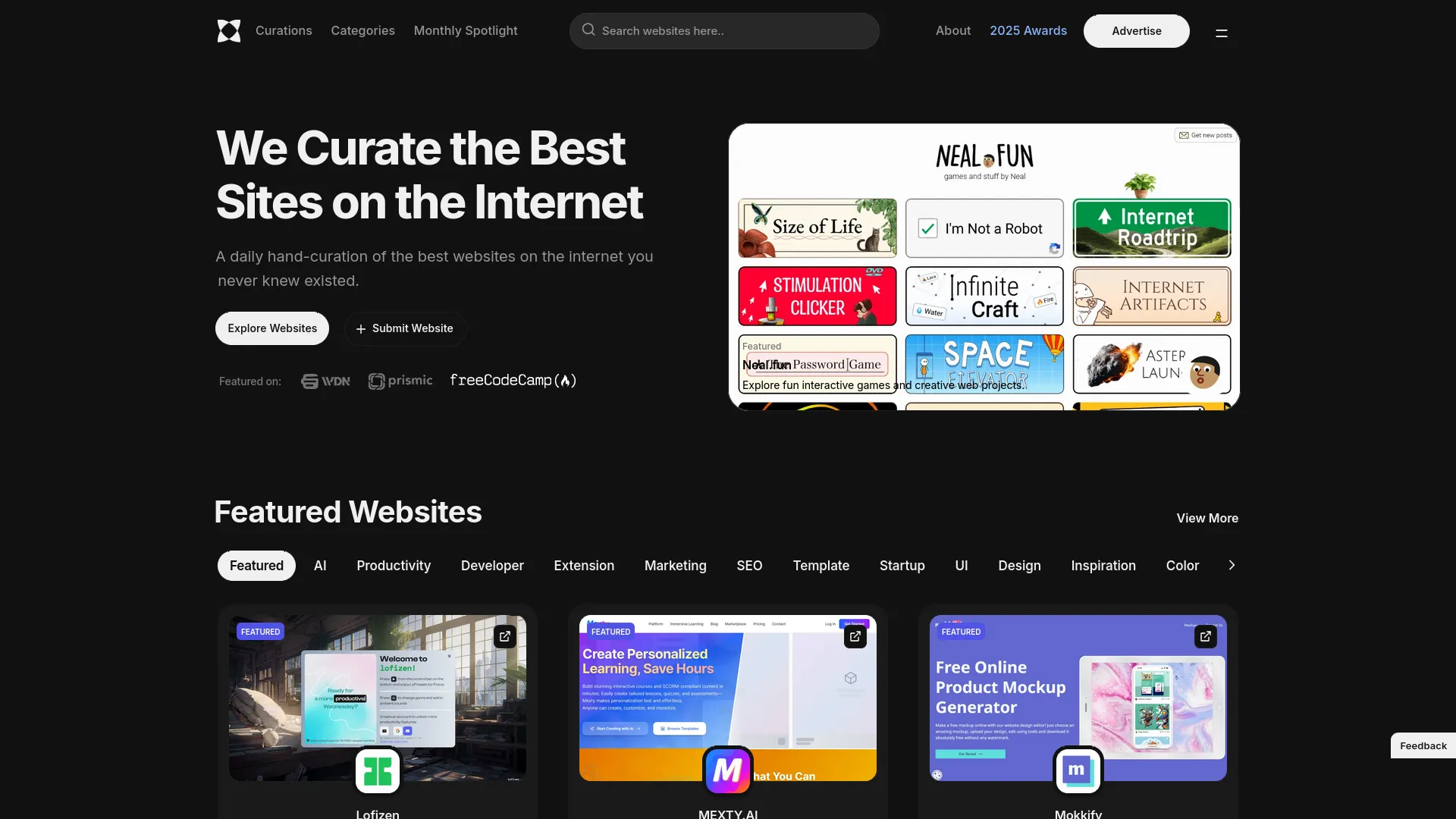 WebCurate.co — preview screenshot