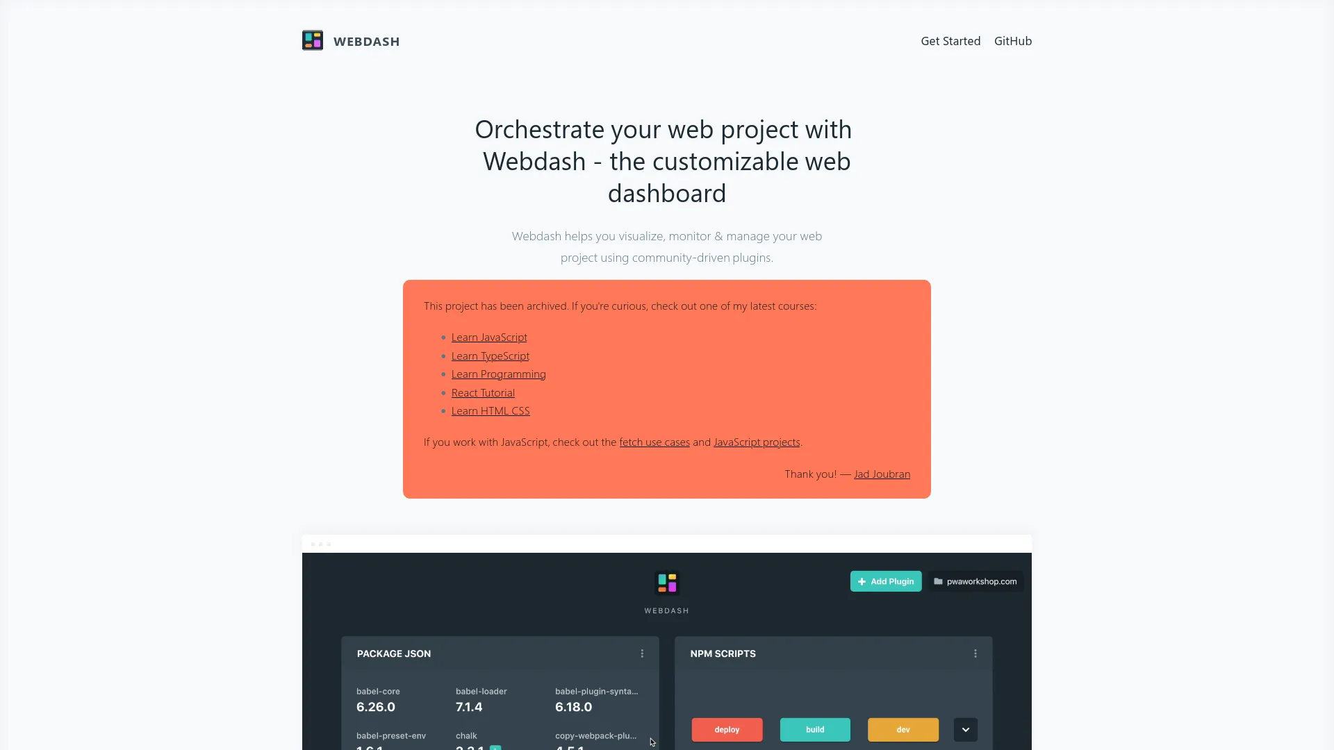 Webdash — preview screenshot