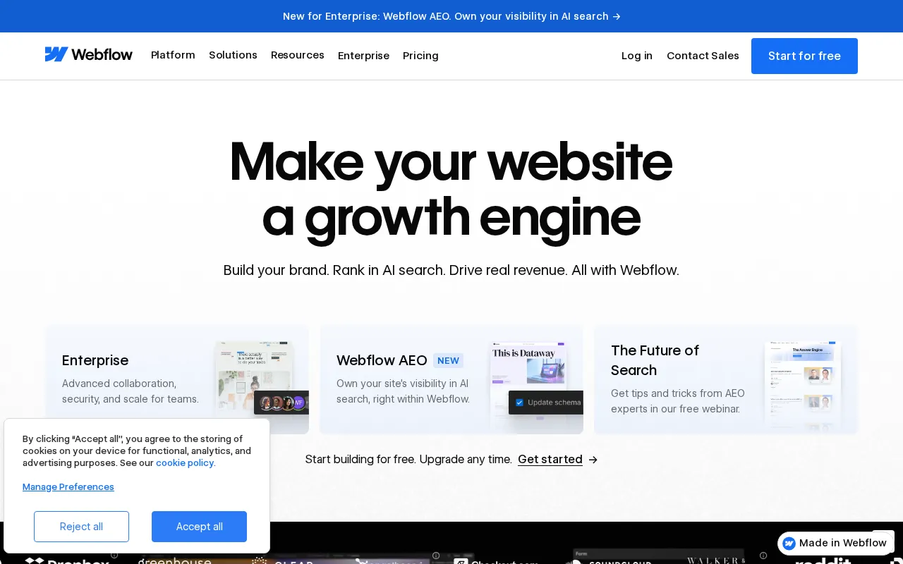 Webflow — preview screenshot