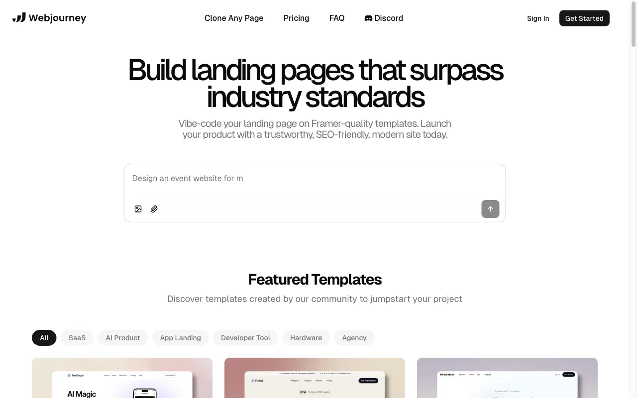 Webjourney — preview screenshot