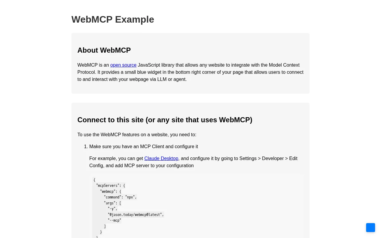 WebMCP — preview screenshot