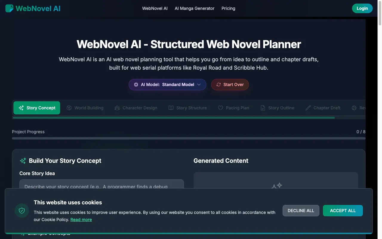 WebNovel AI — preview screenshot