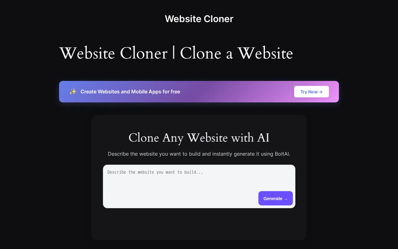 Website Cloner — preview screenshot