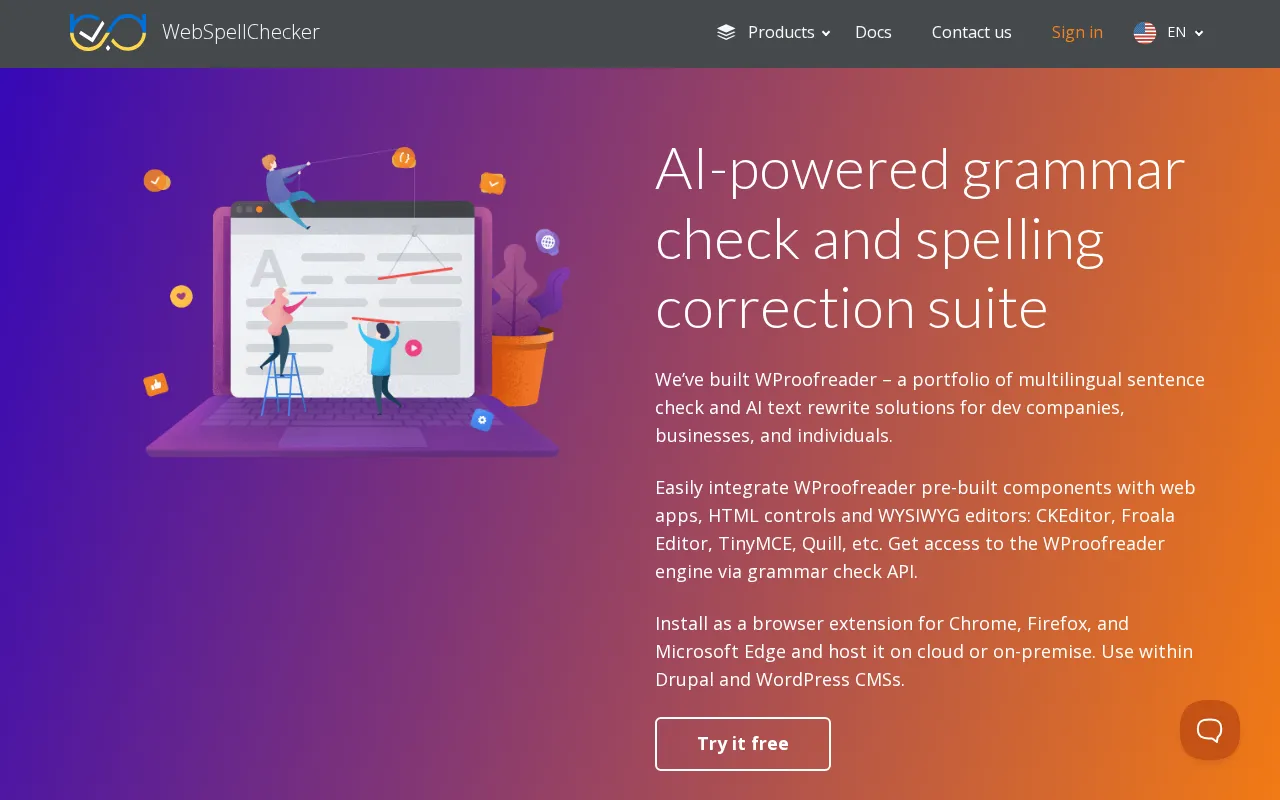 WebSpellChecker — preview screenshot
