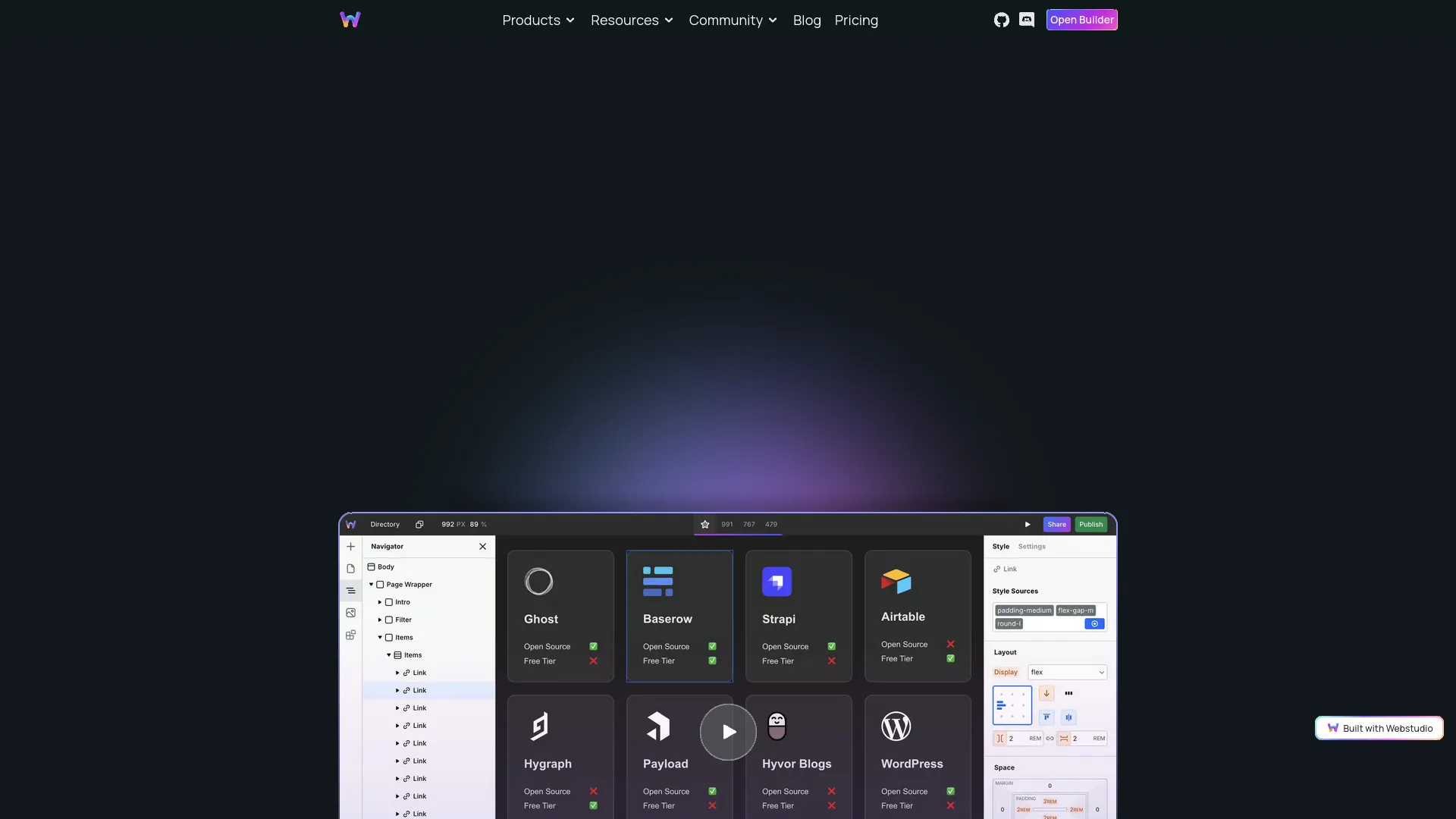 Webstudio — preview screenshot