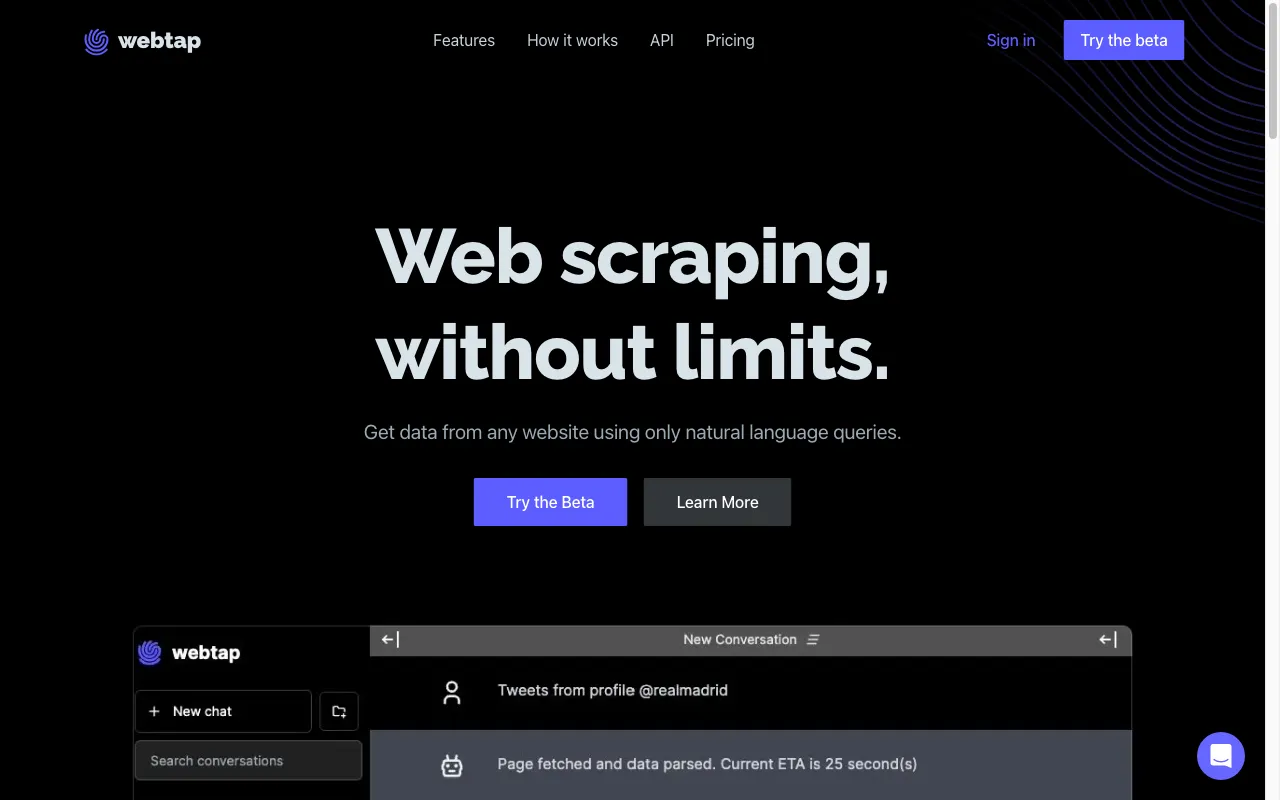 Webtap — preview screenshot