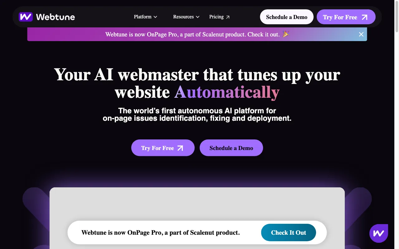 Webtune AI — preview screenshot