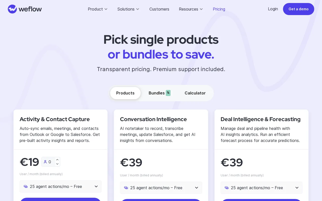 Weflow — pricing page