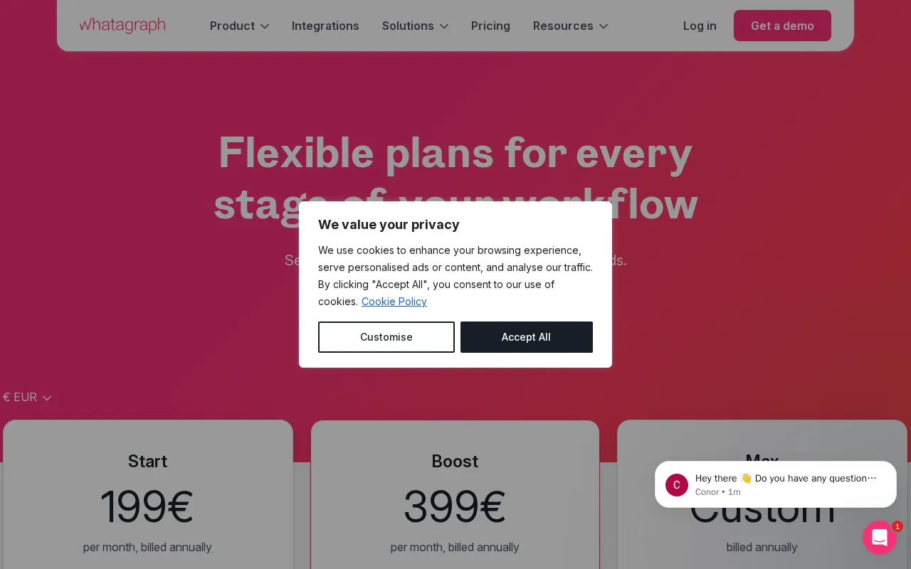Whatagraph IQ — pricing page