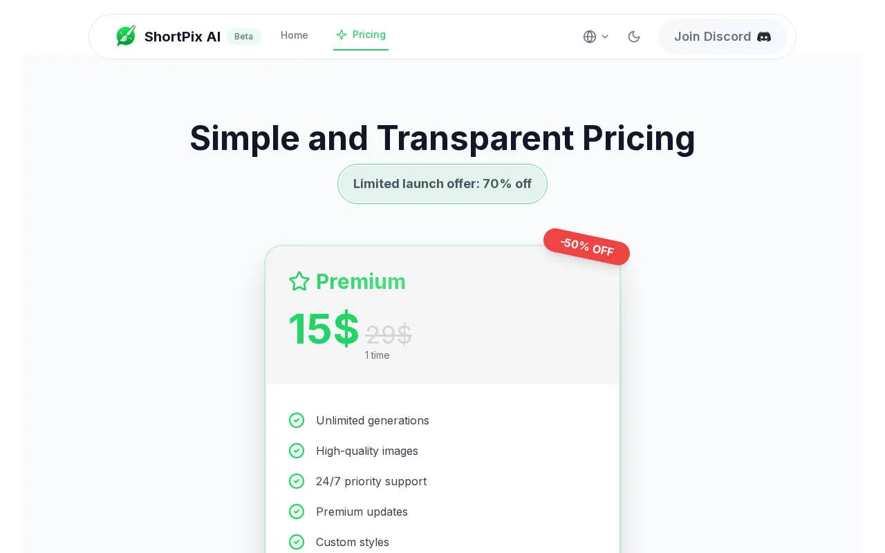 WhatsApp AI Gen - Generate AI Photos on WhatsApp — pricing page