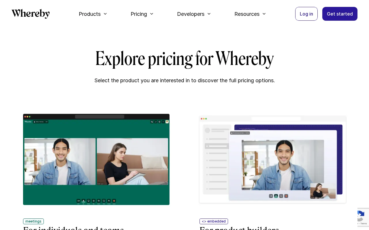Whereby — pricing page