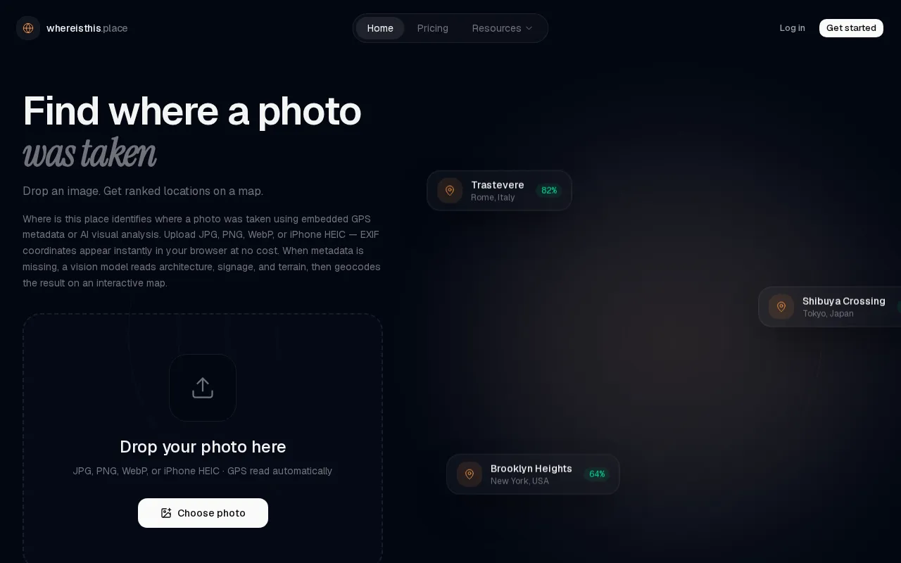 whereisthis.place — preview screenshot