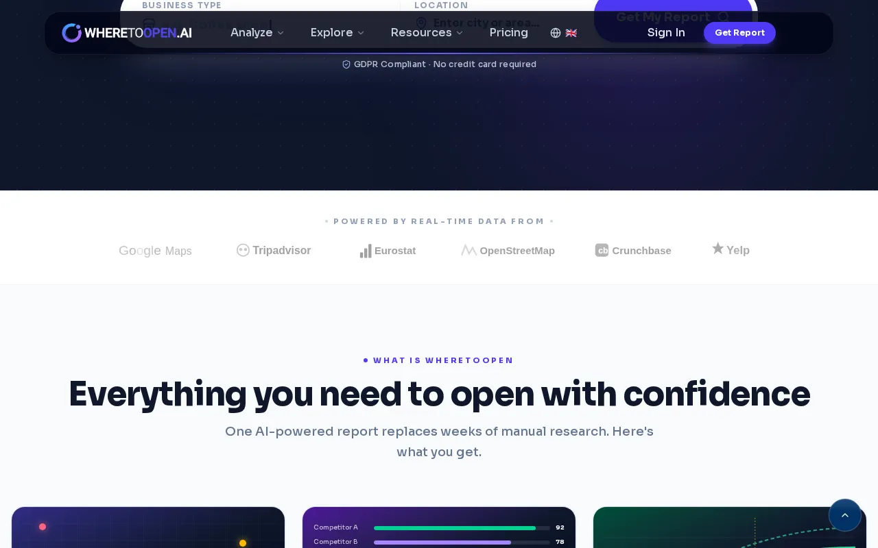 WhereToOpen.ai — pricing page