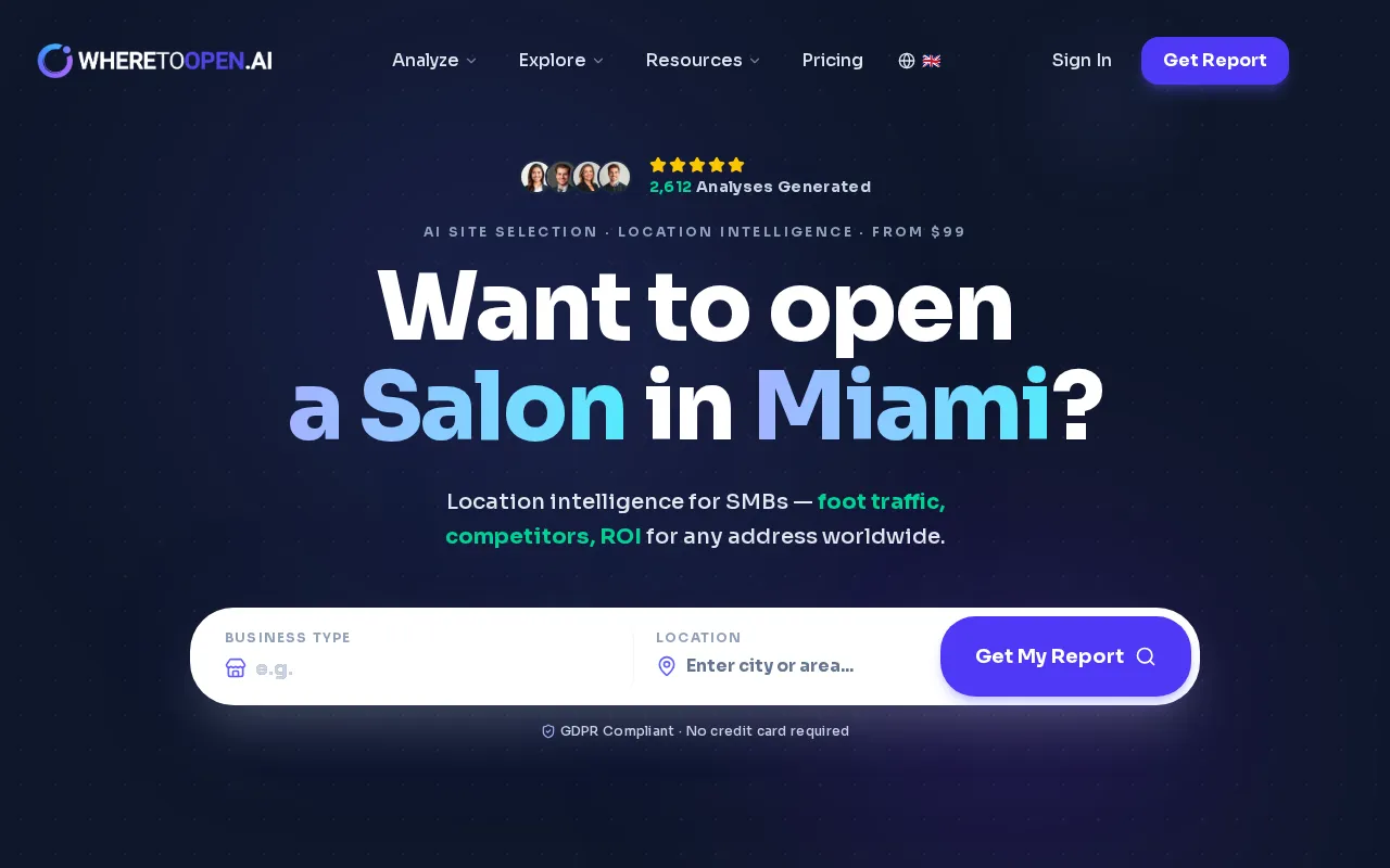 WhereToOpen.ai — preview screenshot