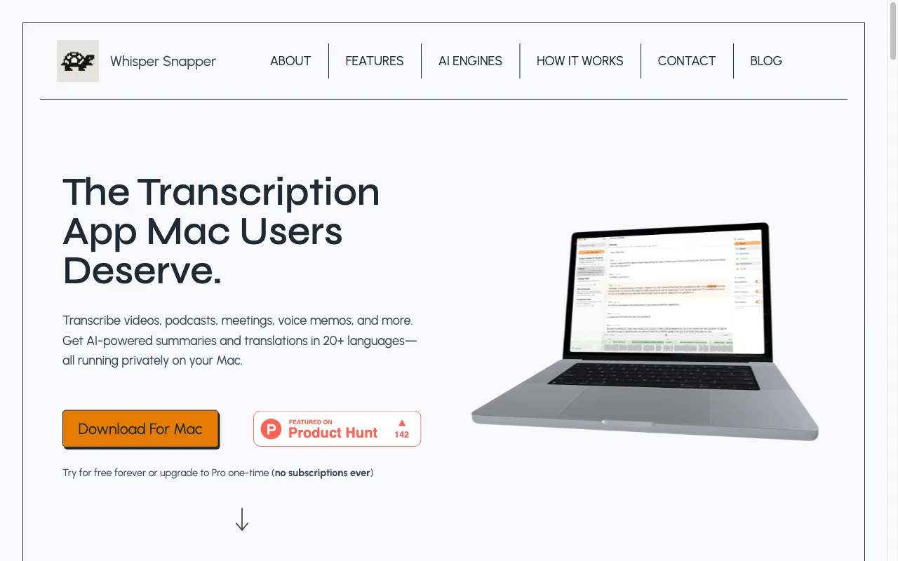 Whisper Snapper for Mac — preview screenshot