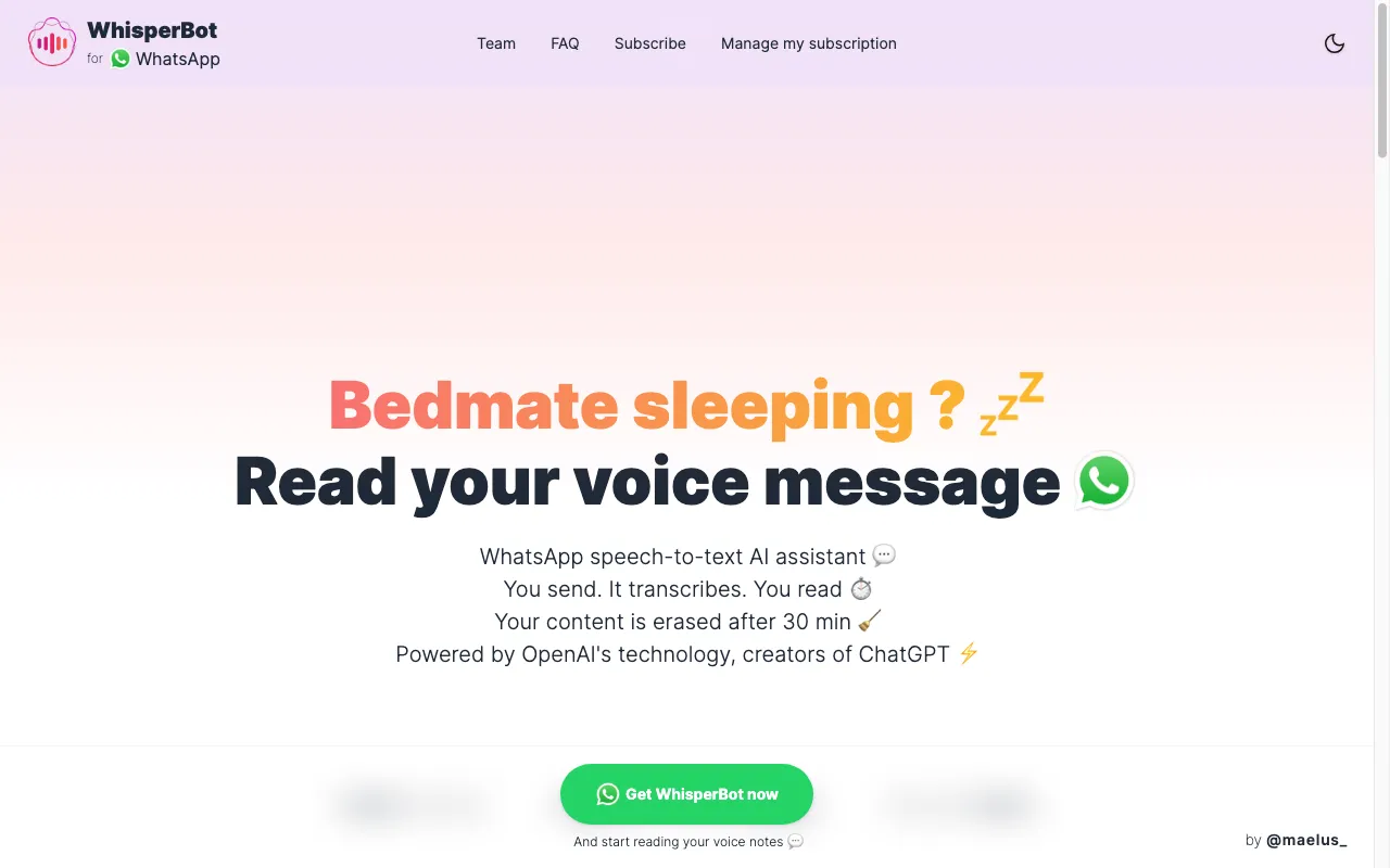 WhisperBot — preview screenshot