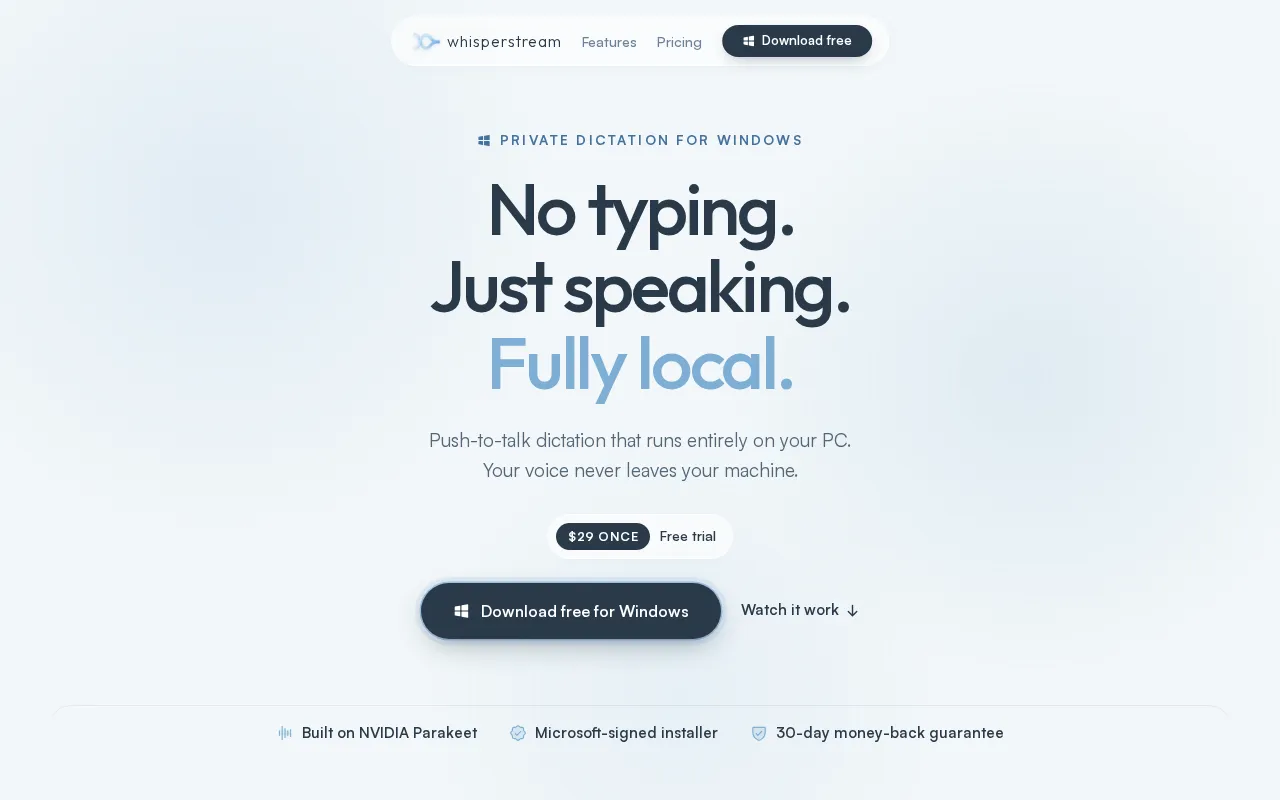 Whisperstream — preview screenshot